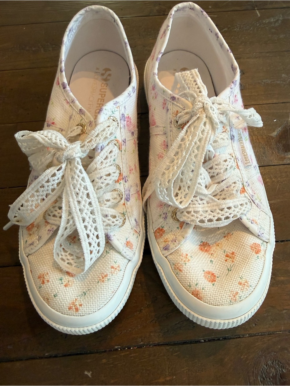 LoveShackFancy x Superga 2750 in Fruit Bliss Flowers Mix Floral Sneaker 7.5 38 - Picture 12 of 14